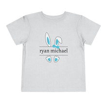 Load image into Gallery viewer, Blue Easter Bunny Name Toddler Tee
