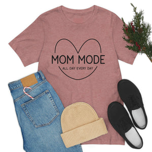 Mom Mode Heart Tee | Mom Mode Tee | New Mom T-Shirt | Cozy Mama Shirt | Baby Shower Gift | Mother's Day Tee