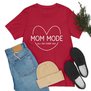 Mom Mode Heart Tee | Mom Mode Tee | New Mom T-Shirt | Cozy Mama Shirt | Baby Shower Gift | Mother's Day Tee