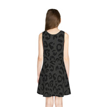 Load image into Gallery viewer, Onyx Leopard Girls&#39; Sleeveless Dress
