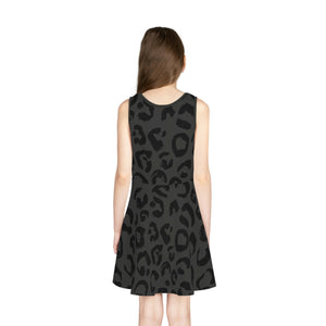Onyx Leopard Girls' Sleeveless Dress