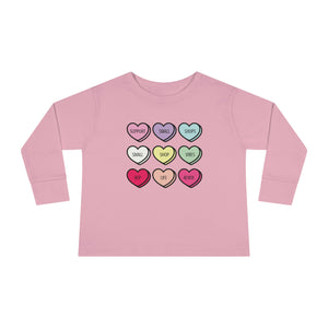 Candy Hearts Toddler Long Sleeve Tee