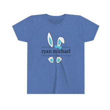 Load image into Gallery viewer, Blue Easter Bunny Name Youth Tee
