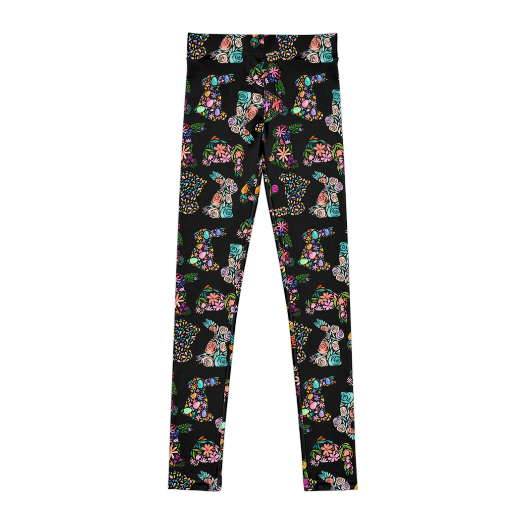 Floral Easter Bunny Leggings Youth/Toddler Sizes