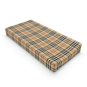 Tan/Red Plaid Baby Changing Pad Cover
