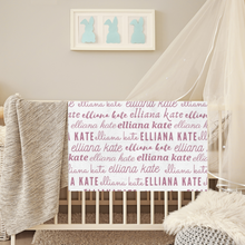Load image into Gallery viewer, Minky Name Blanket- One color with 5 fonts
