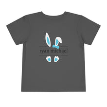 Load image into Gallery viewer, Blue Easter Bunny Name Toddler Tee
