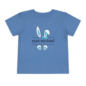 Blue Easter Bunny Name Toddler Tee